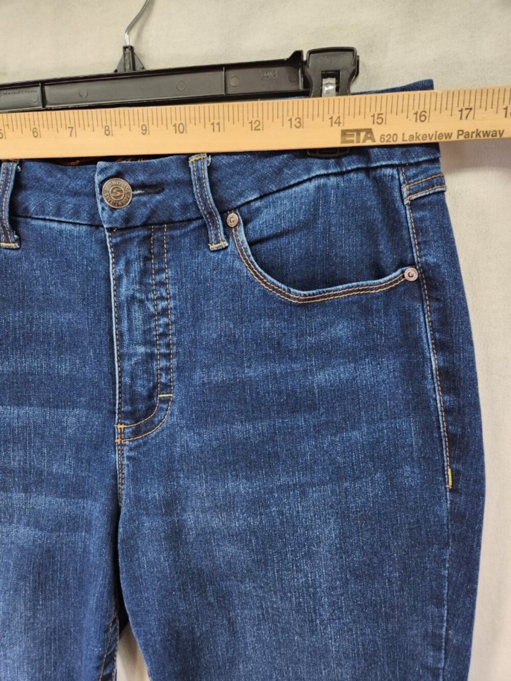 Seven7 Tummyless Bootcut Jeans Womens Size 12 (32x26) Slimming Raw Hem Denim - Picture 3 of 13